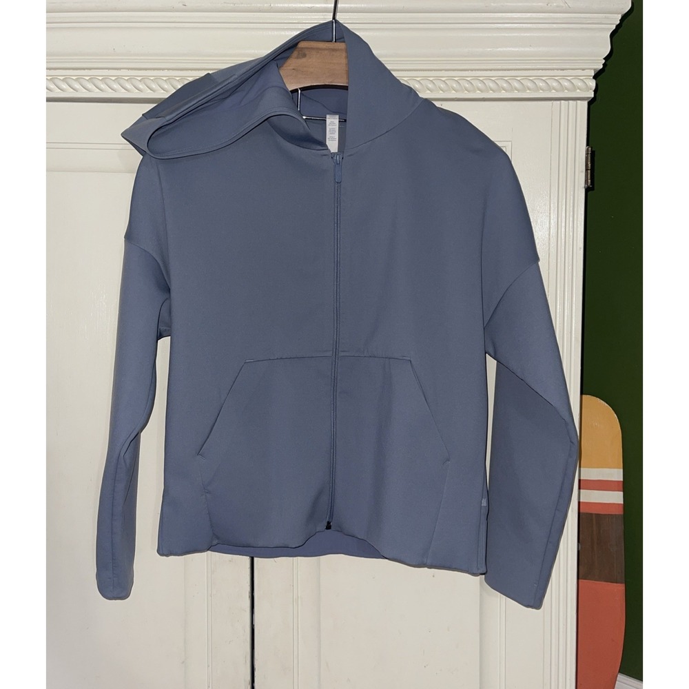 Lululemon Athletic Spell Out Hoodie Jacket Women 10 Gray Blue - Picture 2 of 14